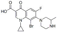 3-Quinolinecarboxylic acid, 8-bromo-1-cyclopropyl-6-fluoro-1,4-dihydro -7-(3-methyl-1-piperazinyl)-4-oxo- Structure