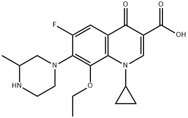 3-Quinolinecarboxylic acid, 1-cyclopropyl-8-ethoxy-6-fluoro-1,4-dihydro-7-(3-Methyl-1-piperazinyl)-4-oxo- Structure