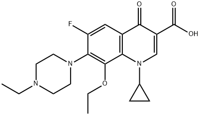 3-Quinolinecarboxylic acid, 1-cyclopropyl-8-ethoxy-7-(4-ethyl-1-piperazinyl)-6-fluoro-1,4-dihydro-4-oxo- 구조식 이미지
