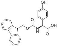 (S)-[(9H-FLUOREN-9-YLMETHOXYCARBONYLAMINO)]-(4-HYDROXY-PHENYL)-아세트산 구조식 이미지