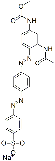 4-[4-(2-아세틸아미노-4-메톡시카보닐아미노페닐아조)페닐아  조]-벤젠설폰산, 소듐염 구조식 이미지