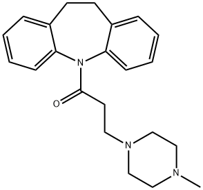 10,11-Dihydro-5-[3-(4-methyl-1-piperazinyl)-1-oxopropyl]-5H-dibenz[b,f]azepine 구조식 이미지