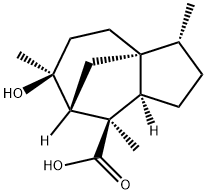 (3R)-2,3,4,5,6,7,8,8aβ-Octahydro-6β-hydroxy-3β,6,8-trimethyl-1H-3aα,7α-methanoazulene-8α-carboxylic acid 구조식 이미지