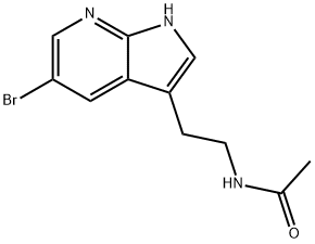 AcetaMide, N-[2-(5-broMo-1H-pyrrolo[2,3-b]pyridin-3-yl)ethyl]- 구조식 이미지