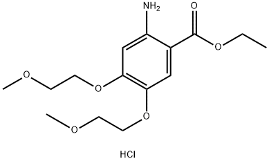 2-Amino-4,5-bis(2-methoxyethoxy)benzoic acid ethyl ester hydrochloride 구조식 이미지