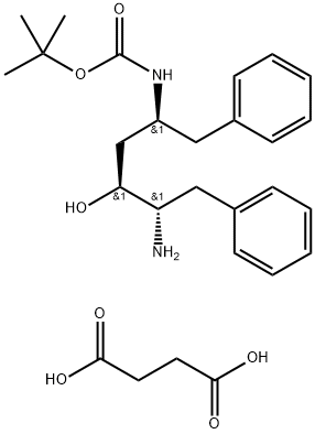 (2S,3S,5S)-5-tert-Butyloxycarbonylamino-2-amino-3-hydroxy-1,6-diphenylhexane succinate 구조식 이미지