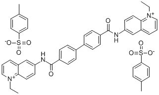 6,6'-(p,p'-Biphenylylenebis(carbonylimino))bis(1-ethylquinolinium) ditosylate Structure