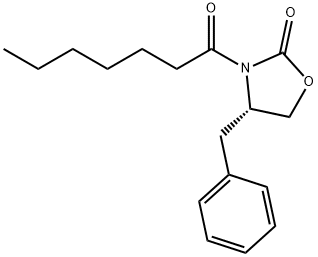 2-Oxazolidinone, 3-(1-oxoheptyl)-4-(phenylMethyl)-, (4S)- 구조식 이미지