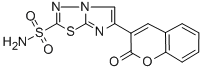 Imidazo(2,1-b)-1,3,4-thiadiazole-2-sulfonamide, 6-(2-oxo-2H-1-benzopyr an-3-yl)- 구조식 이미지