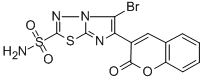 Imidazo(2,1-b)-1,3,4-thiadiazole-2-sulfonamide, 5-bromo-6-(2-oxo-2H-1- benzopyran-3-yl)- Structure