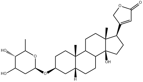 (5beta)-3beta-[(2,6-dideoxy-beta-D-ribo-hexopyranosyl)oxy]-14-hydroxycard-20(22)-enolide 구조식 이미지