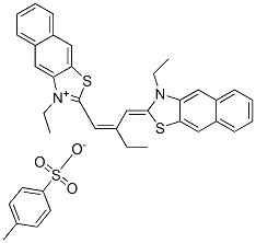 3-ethyl-2-[2-[(3-ethylnaphtho[2,3-d]thiazolin-2-ylidene)methyl]-1-butenyl]naphtho[2,3-d]thiazolium p-toluenesulphonate  Structure