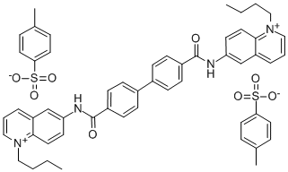 6,6'-(p,p'-Biphenylylenebis(carbonylimino))bis(1-butylquinolinium) ditosylate Structure