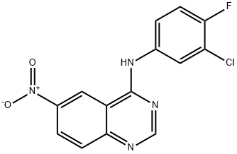 4-(3-클로로-4-플루오로아닐리노)-6-니트로퀴나졸린 구조식 이미지