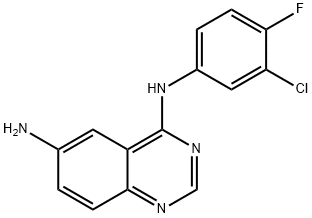 6-아미노-4-(3-클로로-4-플루오로아닐리노)퀴나졸린 구조식 이미지