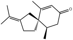 6,10-dimethyl-3-propan-2-ylidene-spiro[4.5]dec-9-en-8-one Structure