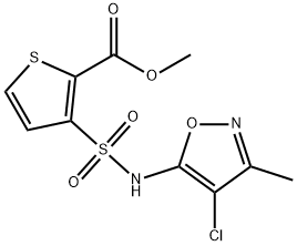Methyl 3-(N-(4-chloro-3-Methylisoxazol-5-yl)sulfaMoyl)thiophene-2-carboxylate 구조식 이미지