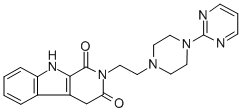 1H-Pyrido(3,4-b)indole-1,3(2H)-dione, 4,9-dihydro-2-(2-(4-(2-pyrimidin yl)-1-piperazinyl)ethyl)- Structure