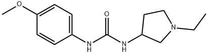 1-(1-에틸-3-피롤리디닐)-3-(p-메톡시페닐)우레아 구조식 이미지