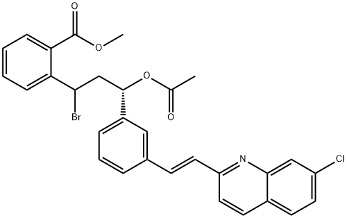 2-[(3S)-3-(Acetyloxy)-1-broMo-3-[3-[(1E)-2-(7-chloro-2-quinolinyl)ethenyl]phenyl]propyl]-benzoic Acid Methyl Ester 구조식 이미지