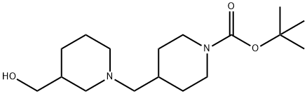 1-Boc-4-(3-гидроксиметилпиперидин-1-илметил)пиперидин структурированное изображение