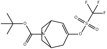 (1R,5S)-tert-butyl 3-(trifluoromethylsulfonyloxy)-8-azabicyclo[3.2.1]oct-2-ene-8-carboxylate Structure