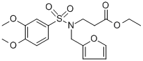 ETHYL 3-[[(3,4-DIMETHOXYPHENYL)SULFONYL](2-FURYLMETHYL)AMINO]PROPANOATE Structure