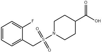 1-[(2-fluorobenzyl)sulfonyl]piperidine-4-carboxylic acid 구조식 이미지