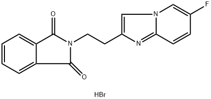 2-[2-(6-Fluoroimidazo[1,2-a]pyridin-2-yl)ethyl]-1H-isoindole-1,3(2H)-dione hydrobromide Structure