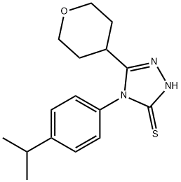 4-(4-Isopropylphenyl)-5-tetrahydro-2H-pyran-4-yl-4H-1,2,4-triazole-3-thiol Structure