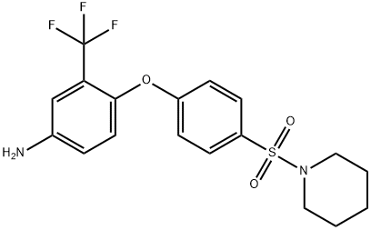 4-[4-(Piperidin-1-ylsulfonyl)phenoxy]-3-(trifluoromethyl)aniline Structure