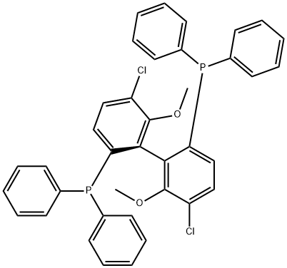 (R)-(+)-5,5'-DICHLORO-6,6'-DIMETHOXY-2,2'-BIS(DIPHENYLPHOSPHINO)-1,1'-BIPHENYL 구조식 이미지