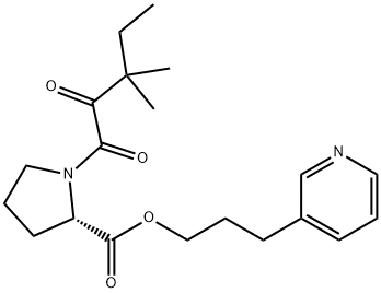 (S)-3-(Pyridine-3-yl)propyl-1-(3,3-dimethyl-2-oxo-pentanoyl)pyrrolidine-2-carboxylate Structure