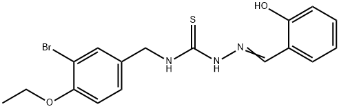 히드라진카르보티오아미드,N-((3-브로모-4-에톡시페닐)메틸)-2-((2-히드록시페닐)메틸렌)- 구조식 이미지