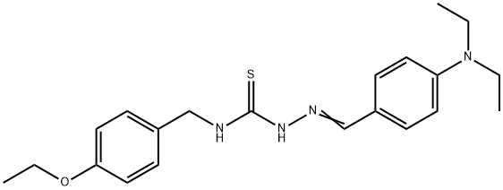 Hydrazinecarbothioamide, 2-((4-(diethylamino)phenyl)methylene)-N-((4-e thoxyphenyl)methyl)- Structure