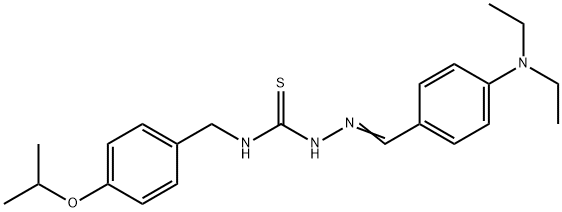 Hydrazinecarbothioamide, 2-((4-(diethylamino)phenyl)methylene)-N-((4-( 1-methylethoxy)phenyl)methyl)- Structure