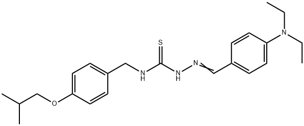 히드라진카르보티오아미드,2-((4-(디에틸아미노)페닐)메틸렌)-N-((4-(2-메틸프로폭시)페닐)메틸)- 구조식 이미지