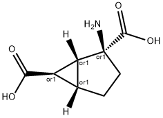 Bicyclo[3.1.0]hexane-2,6-dicarboxylic acid, 2-amino-, (1-alpha-,2-alpha-,5-alpha-,6-alpha-)- (9CI) Structure