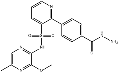 2-[4-(hydrazinecarbonyl)phenyl]-N-(3-Methoxy-5-Methylpyrazin-2-yl)pyridine-3-sulfonaMide 구조식 이미지