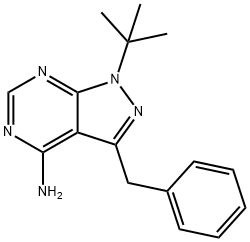 4-Amino-1-tert-butyl-3-(3-benzyl)pyrazolo[3,4-d]pyrimidine Structure