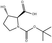 BOC-(2S,3S)-3-ГИДРОКСИПИРОЛИДИН-2-КАРБОНОВАЯ КИСЛОТА структурированное изображение