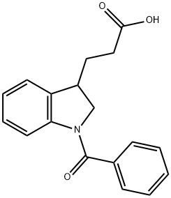 3-(1-benzoyl-2,3-dihydro-1H-indol-3-yl)propanoic acid 구조식 이미지