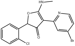 3(2H)-Furanone,  4-(4-bromo-2-pyridinyl)-2-(2-chlorophenyl)-5-(methylamino)- 구조식 이미지