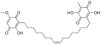 2,5-Dihydroxy-3-[(Z)-16-(2-hydroxy-5-methoxy-3,6-dioxo-1,4-cyclohexadien-1-yl)-8-hexadecenyl]-6-methyl-2,5-cyclohexadiene-1,4-dione Structure