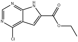 1H-Pyrrolo[2,3-d]pyrimidine-6-carboxylic acid, 4-chloro-, ethyl ester Structure