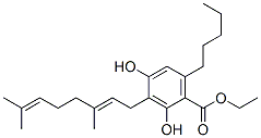 2,4-디히드록시-3-[(E)-3,7-디메틸-2,6-옥타디에닐]-6-펜틸벤조산에틸에스테르 구조식 이미지