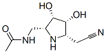 Acetamide, N-[[5-(cyanomethyl)-3,4-dihydroxy-2-pyrrolidinyl]methyl]-, [2R-(2alpha,3ba,4alpha,5alpha)]- (9CI) 구조식 이미지