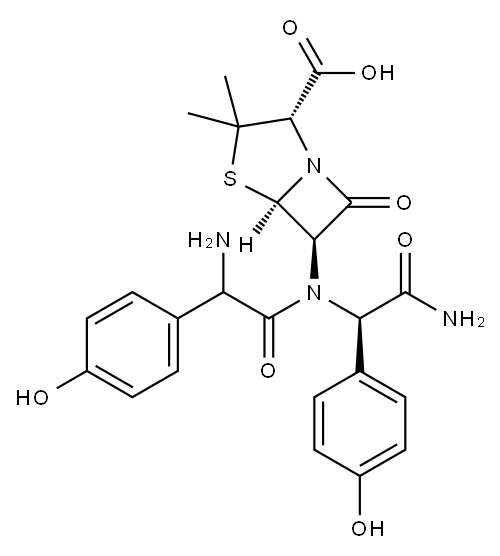 D-hydroxyphenylglycylamoxicillin) Structure