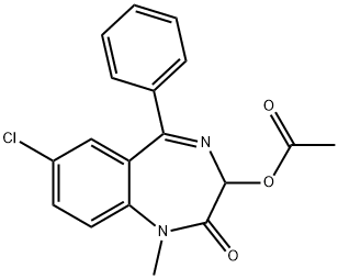 7-chloro-1,3-dihydro-1-methyl-5-phenyl-2-oxo-2H-1,4-benzodiazepin-3-yl acetate Structure