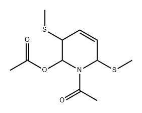 1-Acetyl-1,2,3,6-tetrahydro-3,6-bis(methylthio)-2-pyridinol acetate Structure